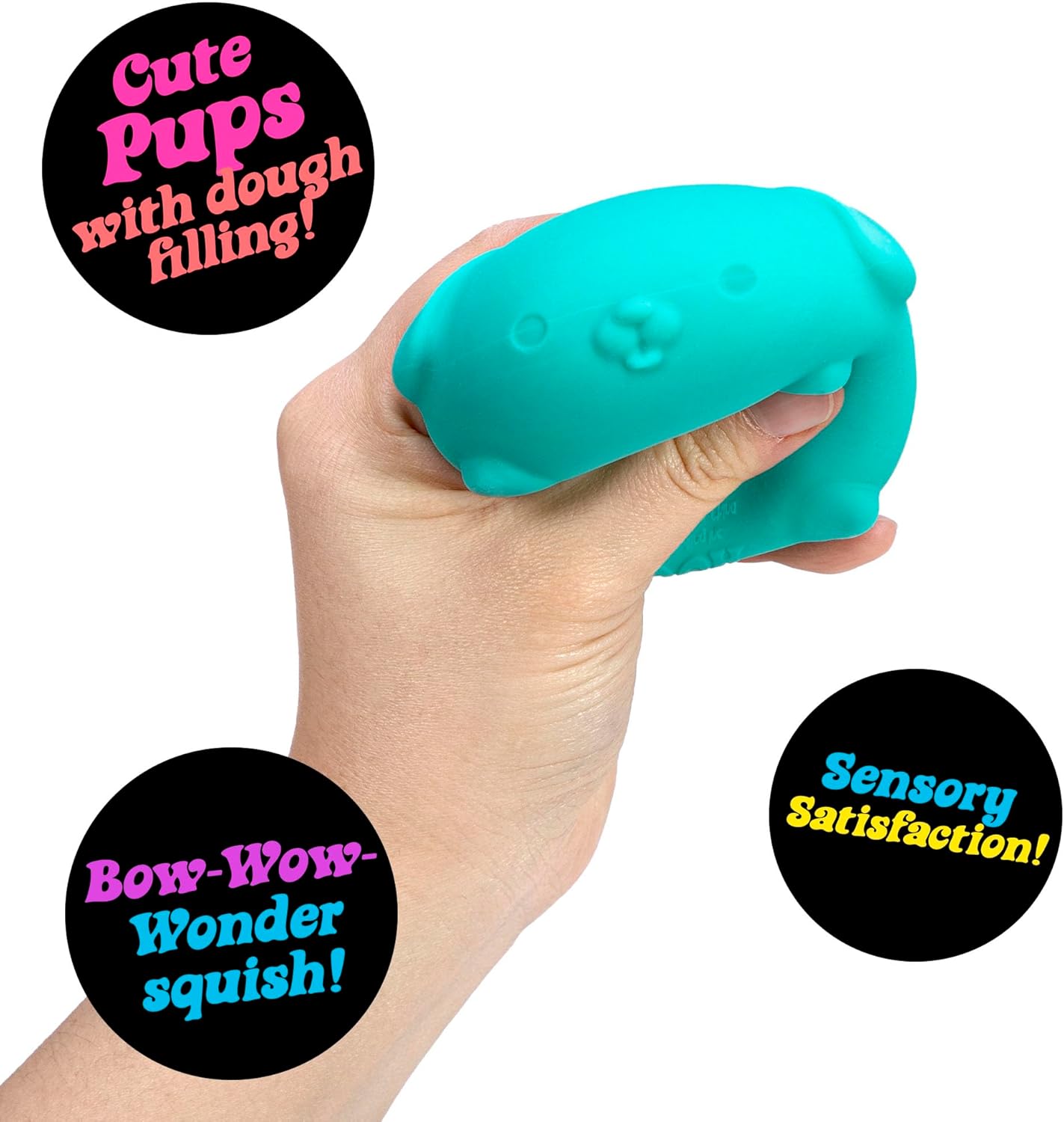 Schylling NeeDoh Funky Pups – Squishy Sensory Toy – Soft Dough Filling – Ages 3 and Up - Color May Vary; One Dog Per Pack - Image 2